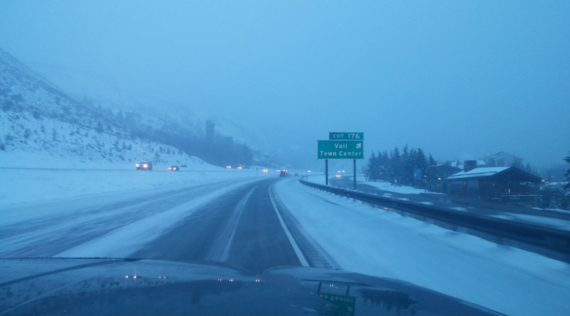 Near white-out conditions in the Rockies sent our XJ into an uncontrollable spinout.